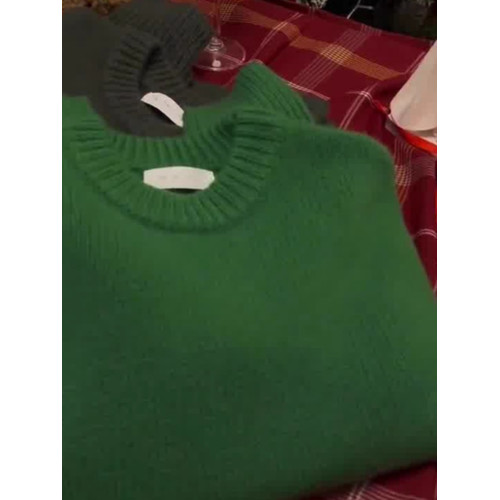歐貨高級秋冬季2024年新款女裝穿搭上衣漂亮聖誕綠色針織套頭毛衣 歐貨高級秋冬季2024年新款女裝穿搭上衣漂亮聖誕綠色針織套頭毛衣