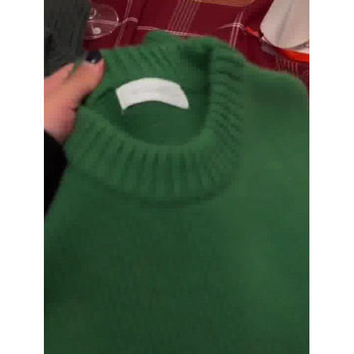 歐貨高級秋冬季2024年新款女裝穿搭上衣漂亮聖誕綠色針織套頭毛衣 歐貨高級秋冬季2024年新款女裝穿搭上衣漂亮聖誕綠色針織套頭毛衣