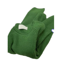 歐貨復古聖誕綠色毛衣女秋冬濮院浣熊絨軟糯慵懶圓領套頭針織上衣