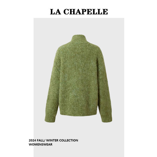 拉夏貝爾聖誕綠撞色手綉飾邊厚實慵懶廓形毛衣外套女2025秋季新款 拉夏貝爾聖誕綠撞色手綉飾邊厚實慵懶廓形毛衣外套女2025秋季新款