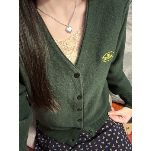 Brandy girl Bm顯冷白復古聖誕綠氛圍感毛衣針織衫開衫女秋冬2024