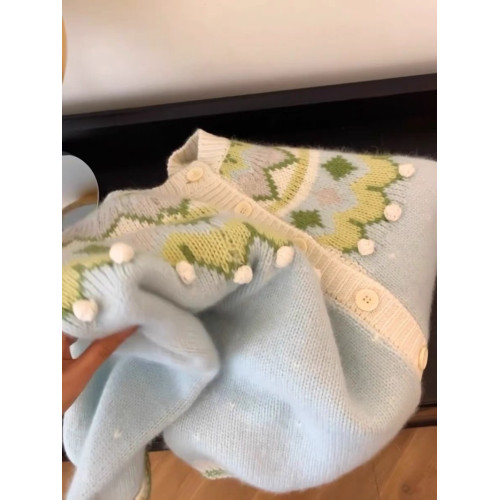 廣州十三行復古聖誕綠色針織開衫毛衣外套女秋冬加厚慵懶風上衣潮 廣州十三行復古聖誕綠色針織開衫毛衣外套女秋冬加厚慵懶風上衣潮