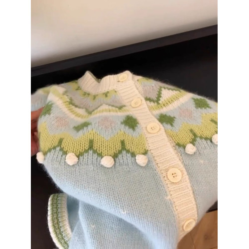 廣州十三行復古聖誕綠色針織開衫毛衣外套女秋冬加厚慵懶風上衣潮 廣州十三行復古聖誕綠色針織開衫毛衣外套女秋冬加厚慵懶風上衣潮