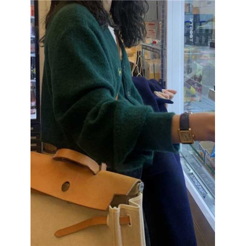 韓國thebarnnet秋冬顯瘦冷白復古聖誕綠氛圍感毛衣針織衫開衫女