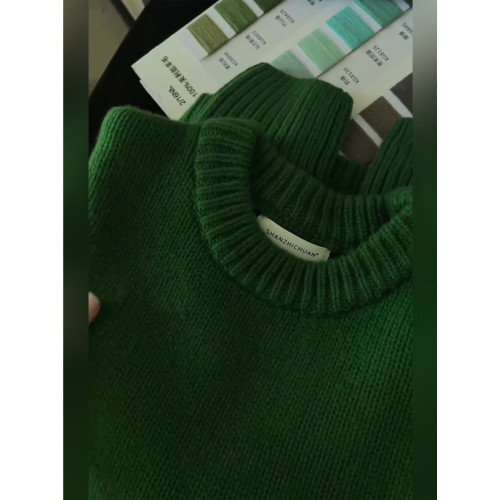 氛圍感聖誕綠色毛衣女秋冬季寬松加厚高級感慵懶風套頭針織衫上衣 氛圍感聖誕綠色毛衣女秋冬季寬松加厚高級感慵懶風套頭針織衫上衣