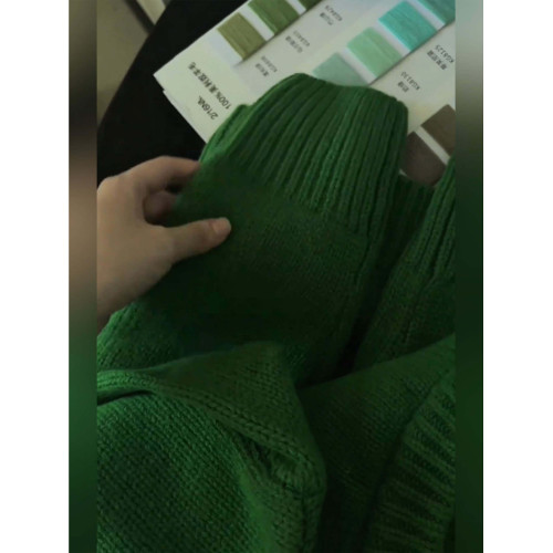 氛圍感聖誕綠色毛衣女秋冬季寬松加厚高級感慵懶風套頭針織衫上衣 氛圍感聖誕綠色毛衣女秋冬季寬松加厚高級感慵懶風套頭針織衫上衣