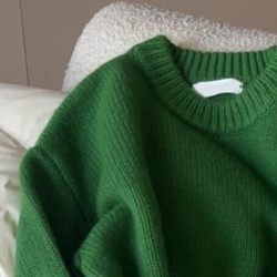 氛圍感聖誕綠色毛衣女秋冬季寬松加厚高級感慵懶風套頭針織衫上衣