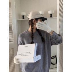 歐貨高級感聖誕綠色羊絨毛衣女秋冬慵懶風軟糯加厚氣質百搭針織衫