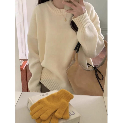 歐貨高級感聖誕綠色羊絨毛衣女秋冬慵懶風軟糯加厚氣質百搭針織衫