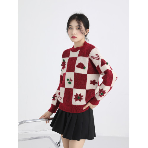 XinmonLee慵懶風聖誕綠色毛衣女秋冬季2022新款高級感超好看上衣 XinmonLee慵懶風聖誕綠色毛衣女秋冬季2022新款高級感超好看上衣