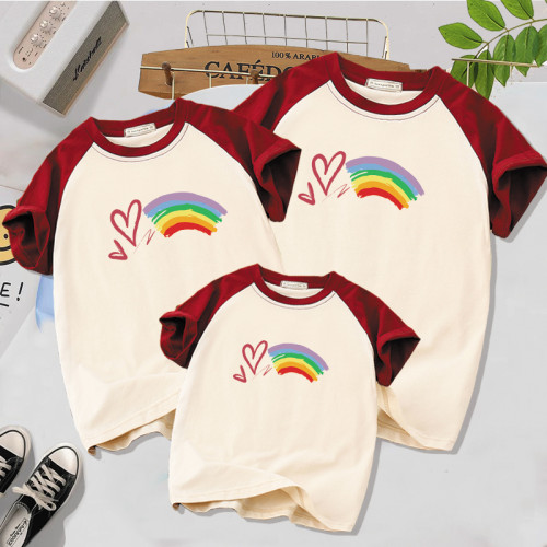 高級洋氣不一樣的親子裝夏裝一家三口四口母子母女夏款短袖T恤潮 高級洋氣不一樣的親子裝夏裝一家三口四口母子母女夏款短袖T恤潮