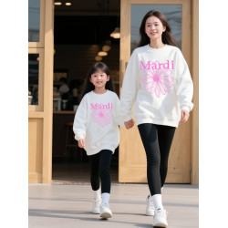MARDI ERSHEO韓國親子裝衛衣新款一家三口休閒寬松秋冬母子母女裝
