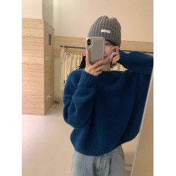 新款復古聖誕綠色一字領羊毛毛衣針織衫女韓系短款減齡上衣打底衫