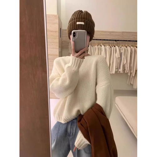 新款復古聖誕綠色一字領羊毛毛衣針織衫女韓系短款減齡上衣打底衫