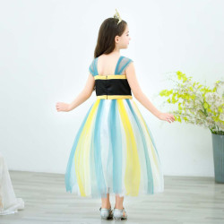 兒童公主裙冰雪奇緣女童安娜公主連衣裙聖誕綠舞台演出禮服