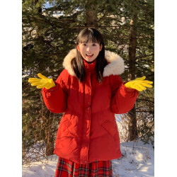 大碼女裝聖誕紅超好看短款羽絨棉服女胖mm冬季加厚甜美麵包服外套