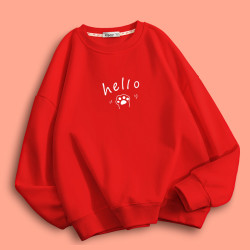 兒童加絨衛衣女童秋冬季2025新款中大童圓領套頭寬松親子裝上衣服