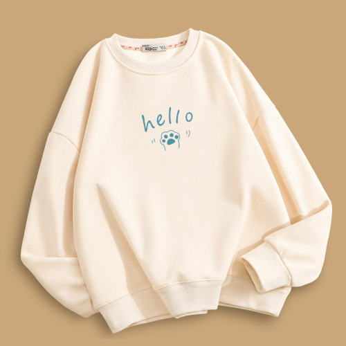 兒童加絨衛衣女童秋冬季2025新款中大童圓領套頭寬松親子裝上衣服 兒童加絨衛衣女童秋冬季2025新款中大童圓領套頭寬松親子裝上衣服