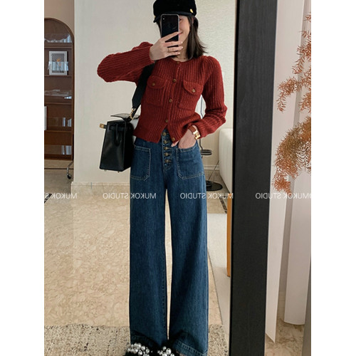 聖誕紅色毛衣外套女秋冬2025新款高級感超好看小香風針織開衫短款 聖誕紅色毛衣外套女秋冬2025新款高級感超好看小香風針織開衫短款