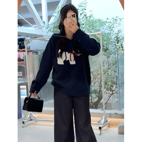 大碼聖誕紅色連帽毛衣針織衫女秋冬胖mm新年戰袍遮肚顯瘦正肩上衣