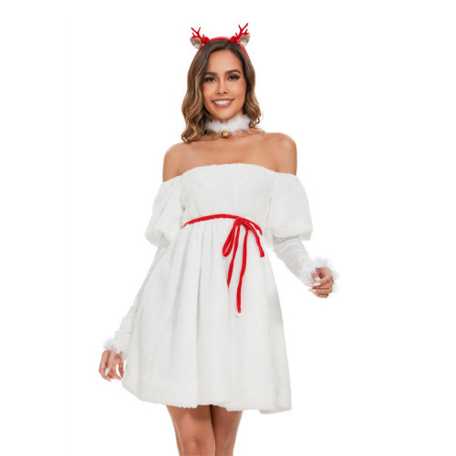 新款 歐美節女成人套裝披肩紅裙COS服聖誕綠色性感演出服 新款 歐美節女成人套裝披肩紅裙COS服聖誕綠色性感演出服