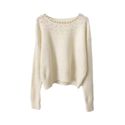 新年過年戰袍聖誕紅色不規則斜肩毛衣女秋冬慵懶風露肩針織衫上衣