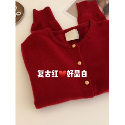 浣熊絨聖誕紅色毛衣開衫外套女秋冬2025新款復古軟糯慵懶針織上衣 浣熊絨聖誕紅色毛衣開衫外套女秋冬2025新款復古軟糯慵懶針織上衣