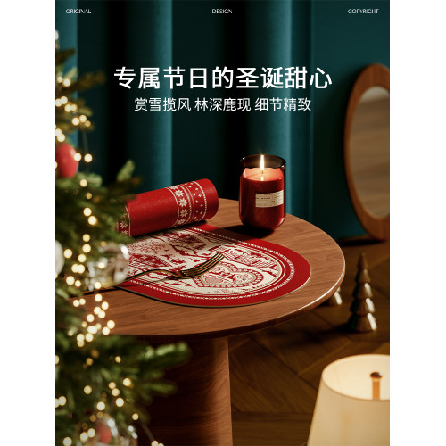 奇妙夜新年紅色餐墊防水防油防燙隔熱墊聖誕高級感西餐墊碗墊杯墊 奇妙夜新年紅色餐墊防水防油防燙隔熱墊聖誕高級感西餐墊碗墊杯墊