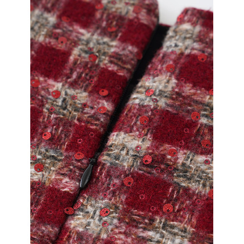 毛呢半身裙女秋冬小個子粗花呢子高腰顯瘦包臀裙聖誕紅色a字裙 毛呢半身裙女秋冬小個子粗花呢子高腰顯瘦包臀裙聖誕紅色a字裙