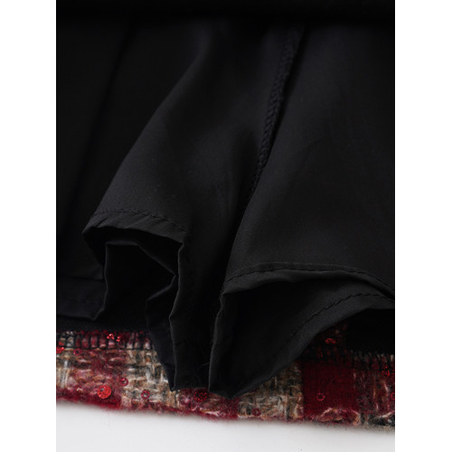 毛呢半身裙女秋冬小個子粗花呢子高腰顯瘦包臀裙聖誕紅色a字裙 毛呢半身裙女秋冬小個子粗花呢子高腰顯瘦包臀裙聖誕紅色a字裙