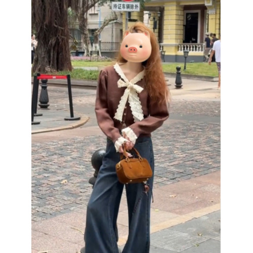 聖誕紅色蕾絲蝴蝶結系帶毛衣開衫女2025秋冬新款修身短款針織外套 聖誕紅色蕾絲蝴蝶結系帶毛衣開衫女2025秋冬新款修身短款針織外套