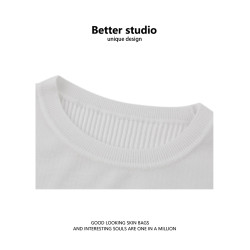 聖誕紅色針織衫女2024冬季新款設計感拼接抽皺外穿內搭修身上衣潮