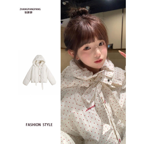 聖誕紅超好看波點羽絨棉服女冬季新款大碼加厚保暖棉衣外套麵包服 聖誕紅超好看波點羽絨棉服女冬季新款大碼加厚保暖棉衣外套麵包服