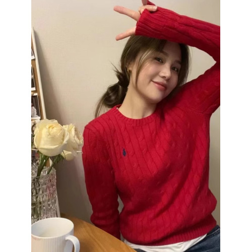 聖誕紅色毛衣女套頭麻花新年本命年圓領針織衫上衣打底衫內搭秋冬 聖誕紅色毛衣女套頭麻花新年本命年圓領針織衫上衣打底衫內搭秋冬