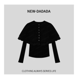 利達NEWDADA聖誕紅色鬭篷披肩毛衣女針織打底衫兩件套千金TDK3623