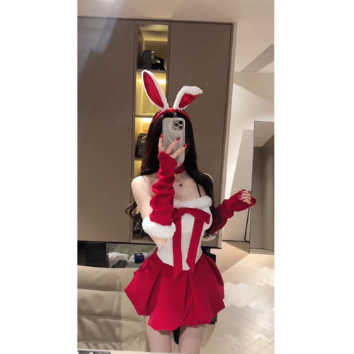 聖誕紅色穿搭辣妹花苞裙2025秋冬新款冬季小個子連衣裙裙子女裝冬