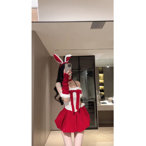 聖誕紅色穿搭辣妹花苞裙2025秋冬新款冬季小個子連衣裙裙子女裝冬