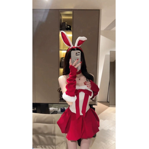 聖誕紅色穿搭辣妹花苞裙2025秋冬新款冬季小個子連衣裙裙子女裝冬