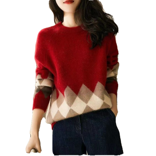 出口意大利大牌尾單原單撤櫃餘單聖誕紅色毛衣圓領針織毛衣女 出口意大利大牌尾單原單撤櫃餘單聖誕紅色毛衣圓領針織毛衣女