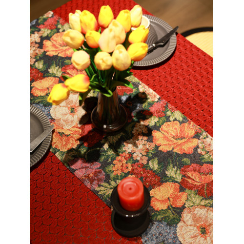 法式復古紅色喜慶桌布婚禮新年聖誕節氛圍感圓桌方桌茶幾餐桌台布 法式復古紅色喜慶桌布婚禮新年聖誕節氛圍感圓桌方桌茶幾餐桌台布