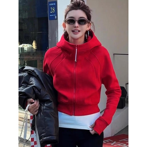 聖誕紅加絨加厚連帽收腰短款衛衣外套女2024冬季新款收腰開衫上衣 聖誕紅加絨加厚連帽收腰短款衛衣外套女2024冬季新款收腰開衫上衣