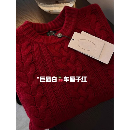 自畱爆款推薦~CHAO顯白 軟糯聖誕紅色麻花毛衣女春秋季套頭針織衫 自畱爆款推薦~CHAO顯白 軟糯聖誕紅色麻花毛衣女春秋季套頭針織衫