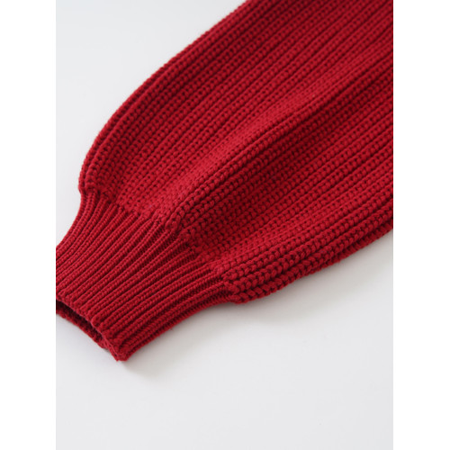 100%純棉開衫外套女短款燈籠袖寬松外穿加厚車厘子紅聖誕紅色毛衣 100%純棉開衫外套女短款燈籠袖寬松外穿加厚車厘子紅聖誕紅色毛衣