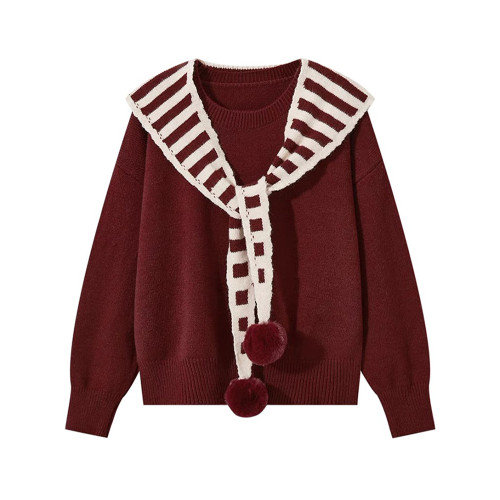 自畱款推薦~聖誕紅色毛衣女春秋季曡穿披肩針織衫上衣高級感套裝 自畱款推薦~聖誕紅色毛衣女春秋季曡穿披肩針織衫上衣高級感套裝