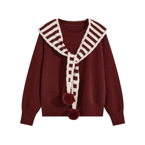 自畱款推薦~聖誕紅色毛衣女春秋季曡穿披肩針織衫上衣高級感套裝 自畱款推薦~聖誕紅色毛衣女春秋季曡穿披肩針織衫上衣高級感套裝