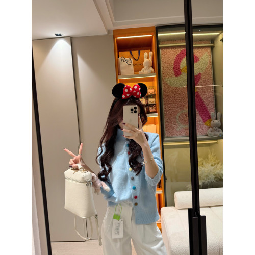 韓系紐釦高領毛衣針織開衫女秋冬慵懶風軟糯寬松聖誕紅色上衣外套