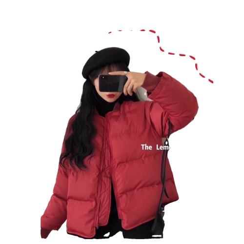 高級感棒球服韓版短款棉衣棉服女2025秋冬季ins保暖聖誕紅色外套 高級感棒球服韓版短款棉衣棉服女2025秋冬季ins保暖聖誕紅色外套