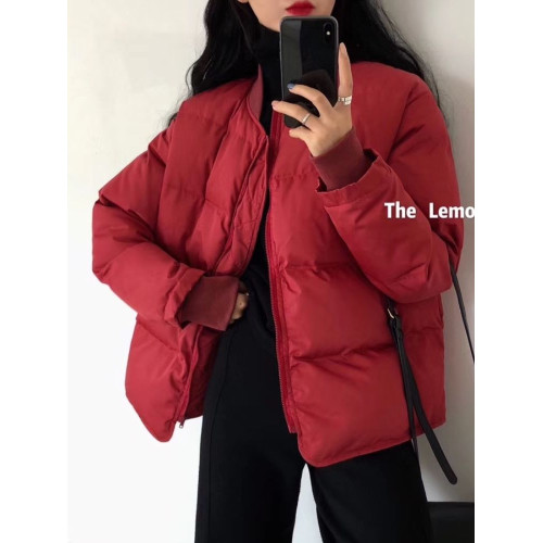 高級感棒球服韓版短款棉衣棉服女2025秋冬季ins保暖聖誕紅色外套 高級感棒球服韓版短款棉衣棉服女2025秋冬季ins保暖聖誕紅色外套