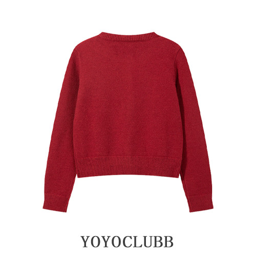 YOYOCLUBB冬季套裝聖誕紅色假兩件毛衣顯瘦高腰百褶半身裙兩件套 YOYOCLUBB冬季套裝聖誕紅色假兩件毛衣顯瘦高腰百褶半身裙兩件套