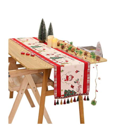 聖誕節聖誕老人印花餐桌墊裝飾雪尼爾提花桌旗創意印花餐桌裝飾 聖誕節聖誕老人印花餐桌墊裝飾雪尼爾提花桌旗創意印花餐桌裝飾